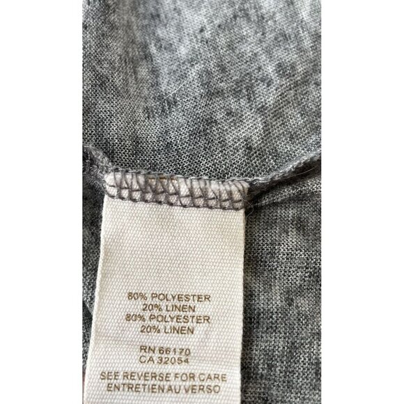 Free People Gray Linen Blend Tank Top Size M Shirt Fringe A7 - Picture 6 of 6